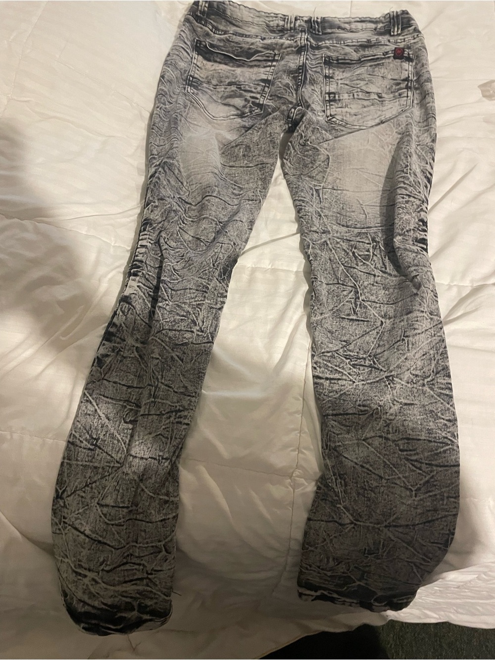 mecca Black & Gray Crinkle Bootcut Jeans
